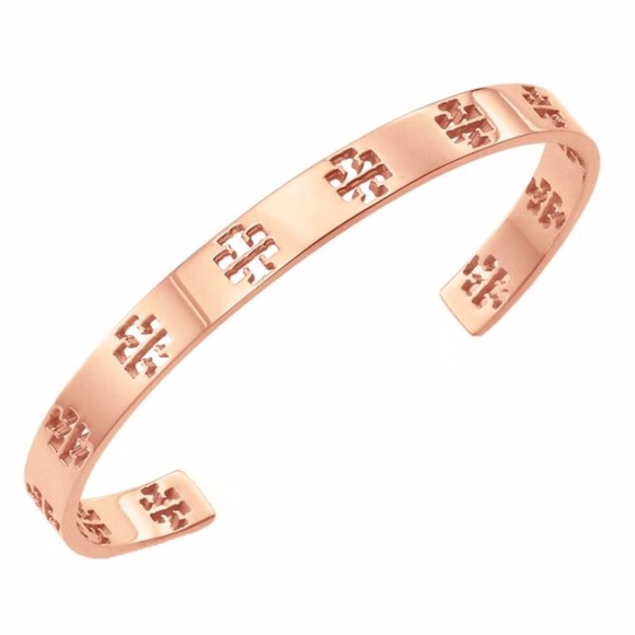🆕 Tory Burch Authentic Rose Gold Pierced Cuff Bracelet - Picture 15 of 15